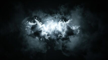 Obraz premium Celestial Drama: A dramatic display of ominous cloud formation, illuminated by a mysterious glow, creating an atmosphere of suspense and intrigue.