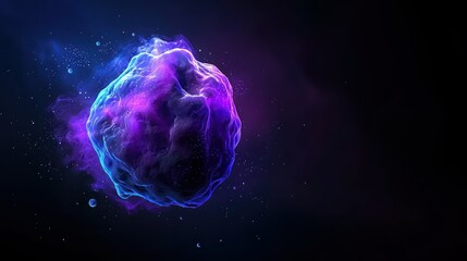 Celestial Nebula: An artistic depiction of a vibrant nebula, showcasing swirling clouds of gas and dust in shades of purple, blue, and pink, set against a deep space background.
