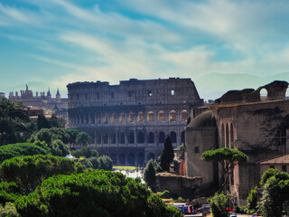 The Colosseum, originally known as the Flavian Amphitheatre, is the largest Roman amphitheatre in the world,
located in the centre of the city of Rome