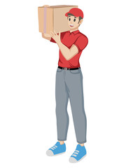 Illustration of male courier profession