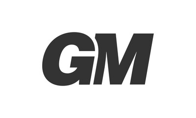 GM Techno Editable Font Logo For Corporate Branding. Bold, Futuristic Design With Unique Typographic Ideas. Minimal Custom Type And Dynamic Letter