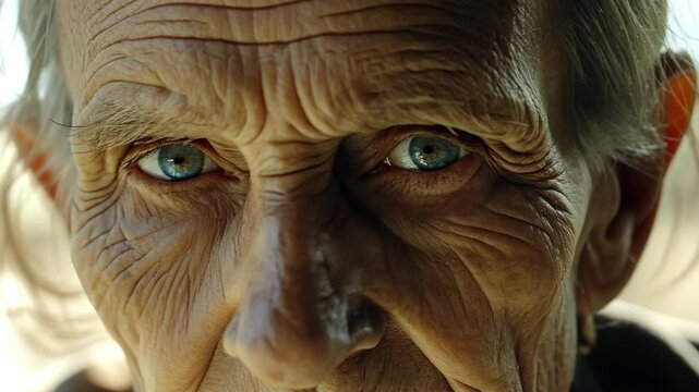 Eyes reflect a lifetime of experience and wisdom in a close-up portrait of an elderly person