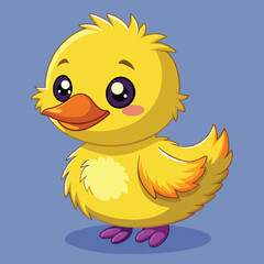 A cute chicken chick yellow baby bird cartoon mascot illustration 