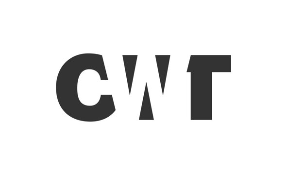 CWT logo design. Initial letter C W T bold font style for tech startups, consulting, corporate branding. Creative company name, headlines typography identity, trendy logotype.