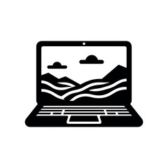 Laptop Sihouette vector icon