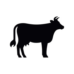 Cow Silhouette Vector – Isolated Farm Animal Design for Agriculture Projects