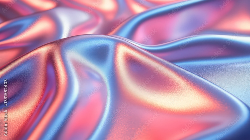 Aufkleber abstract iridescent surface with smooth waves and soft reflections