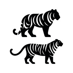 Majestic Royal Bengal Tiger Silhouette - Iconic Wildlife Design