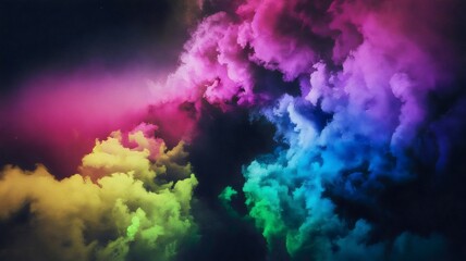 Gradient nebulous color field with dark background and film grain &ndash; Great for modern aesthetics, abstract design, or creative projects.