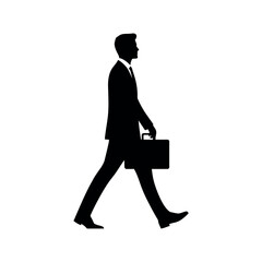Business Man Walking Silhouette - Iconic Corporate and Professional Design