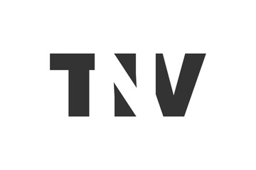 TNV logo design. Initial letter T N V bold font style for tech startups, consulting, corporate branding. Creative company name, headlines typography identity, trendy logotype.