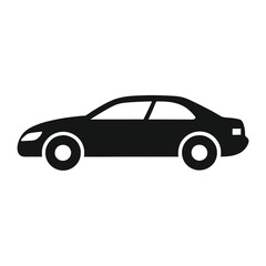 Fototapeta premium Sleek Minimalist Black Sports Car Silhouette Logo Vector Illustration