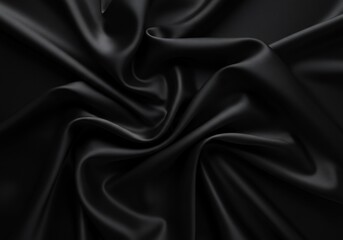 Obraz premium Elegant Black Silk Draped Luxuriously. AI Generated