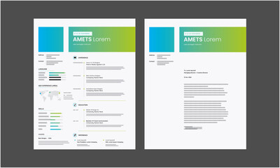 Resume and Cover Letter Template, Minimalist resume cv template, Cv professional jobs resumes
