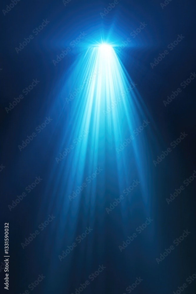 Poster a single light source shining brightly against a dark backdrop