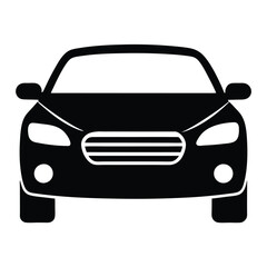 Sleek Minimalist Black Sports Car Silhouette Logo Vector Illustration