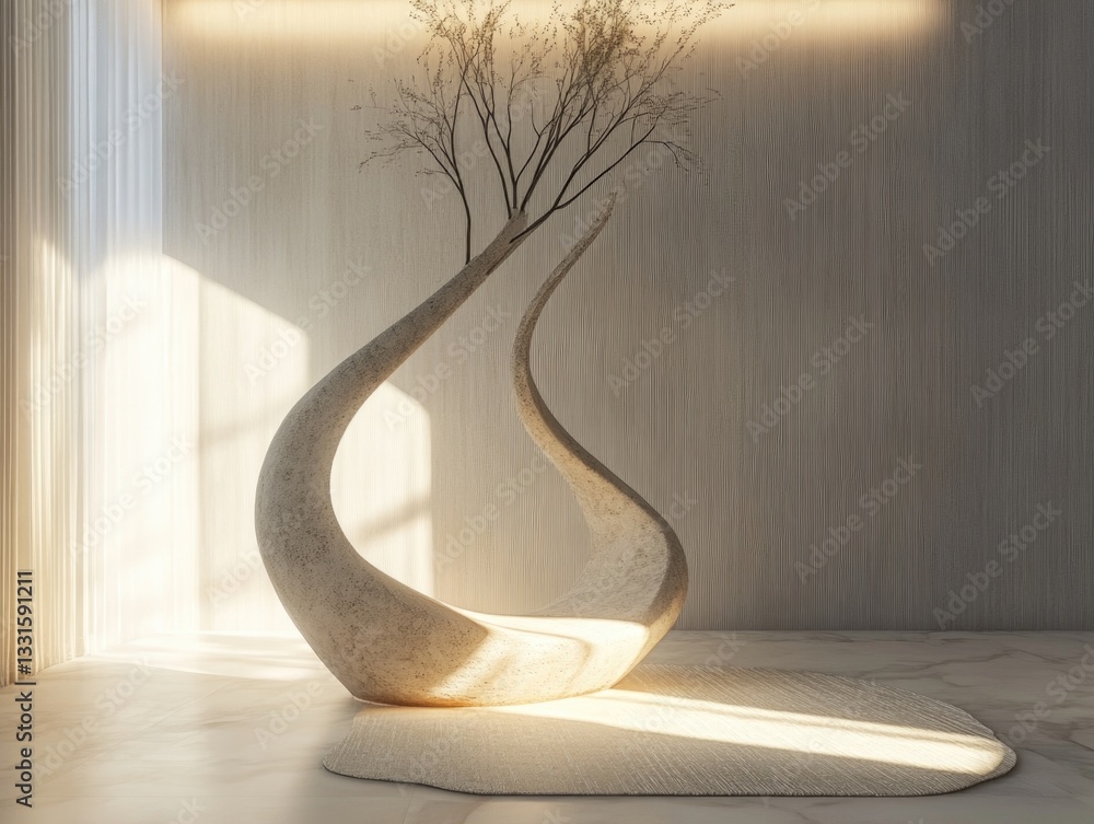 Poster a small tree grows out of a decorative vase