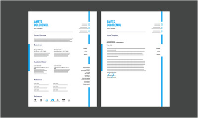 Resume and Cover Letter Template, Minimalist resume cv template, Cv professional jobs resumes
