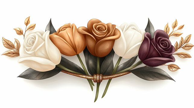 Floral arrangement, autumnal roses