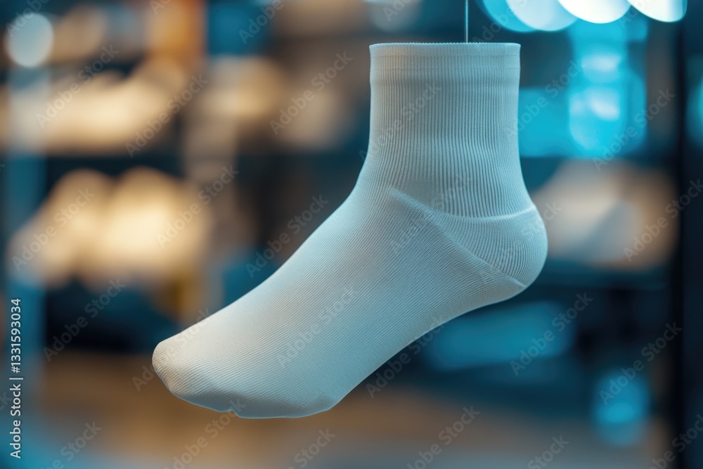 Poster a pair of white socks hung from a string