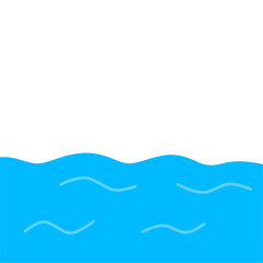 Water Surface Illustration Hand Drawn Blue Waves for Songkran