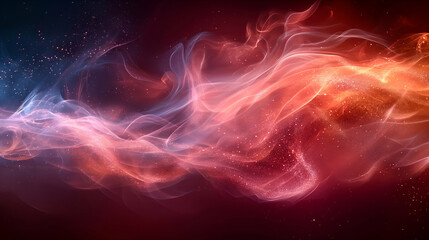 Naklejka premium Red Pink Blue Nebula Swirling Cosmic Background, Galaxy-Themed Abstract Design