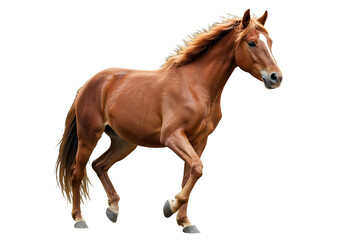 Obraz premium Chestnut Horse Standing on Transparent Background