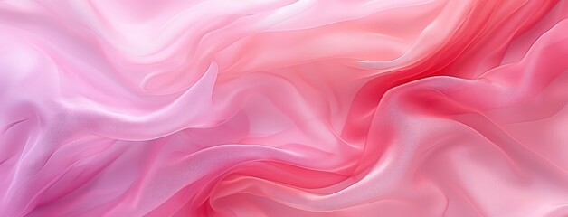 Obraz premium Elegant Pink Satin Fabric in Fluid Motion