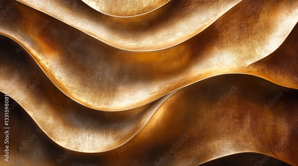 Poster abstract golden waves create an artistic backdrop with luxurious textures