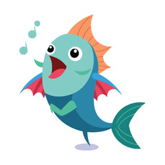 blue bird singing  on transparent background