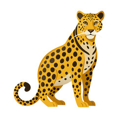 leopard cartoon isolated  on transparent background
