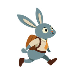 rabbit with bag  on transparent background