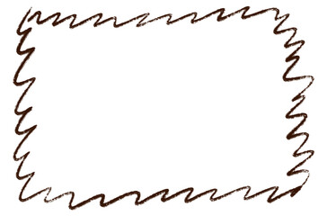 Hand drawn zigzag doodle border frame.