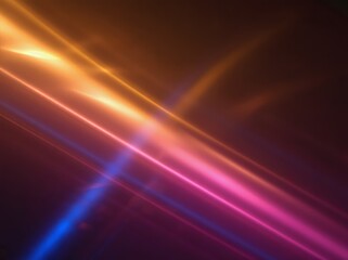 Fototapeta premium Light streaks create a vibrant abstract background in deep hues of orange, blue, and pink during a dimly lit atmosphere