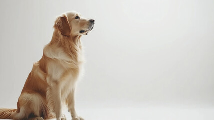 Golden Retriever Portrait: A Gentle Gaze in Soft Light, Capturing Canine Warmth and Simplicity