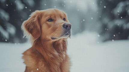 Golden Retriever Portrait: A Gentle Gaze in Soft Light, Capturing Canine Warmth and Simplicity