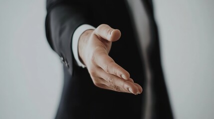 A businessman extending a handshake - isolated on a white background