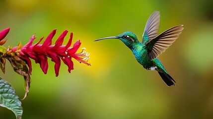 Hummingbird and Flower: A Moment of Nature's Beauty