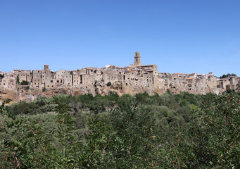 Fototapeta premium Pitigliano - the picturesque medieval town founded in Etruscan time on the tuff hill in Tuscany, Italy.