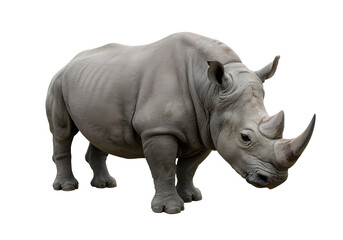 Obraz premium Close-up of White Rhinoceros on Transparent Background