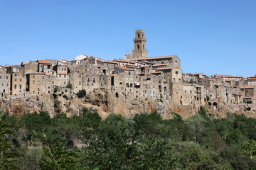 Fototapeta premium Pitigliano - the picturesque medieval town founded in Etruscan time on the tuff hill in Tuscany, Italy.
