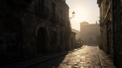 Obraz premium The old lane at dusk