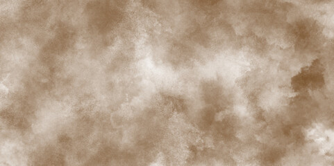 Worn brown marble or cracked concrete background, Watercolor brown sky, spot, abstraction. Wild grass, bushes,Abstract brown watercolor illustration banner, wallpaper