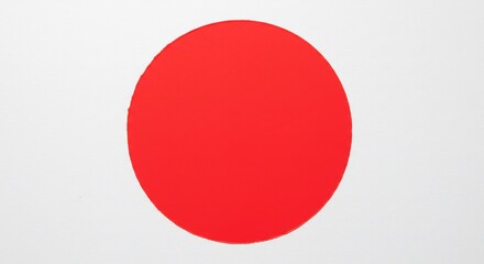Bold Red Circle Minimalist White Background Design. AI Generated