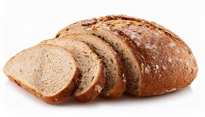 fresh sliced multigrain bread isolated on white background transparent