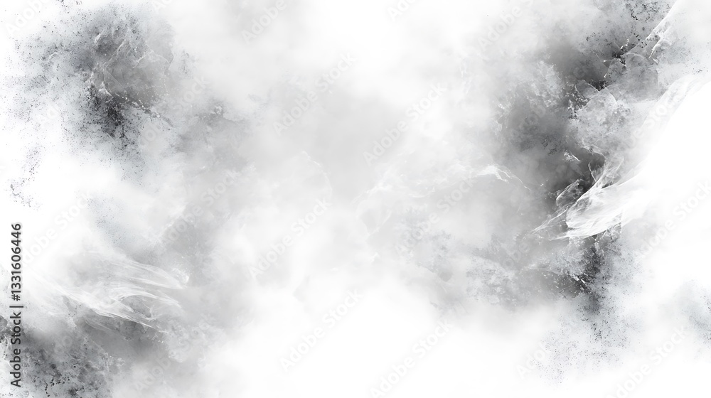 Aufkleber abstract artwork featuring ethereal clouds and textured grey patterns