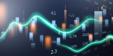 business vector illustration design Stock market charts or Forex trading charts for business and finance ideas.