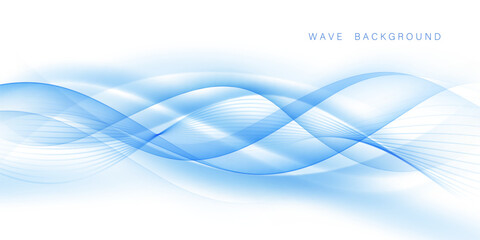 Blue waves abstract background, modern design, vector illustration