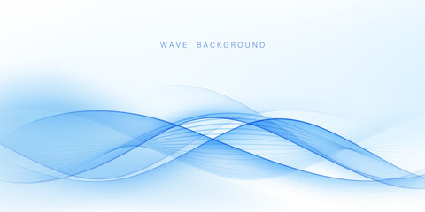Blue waves abstract background, modern design, vector illustration