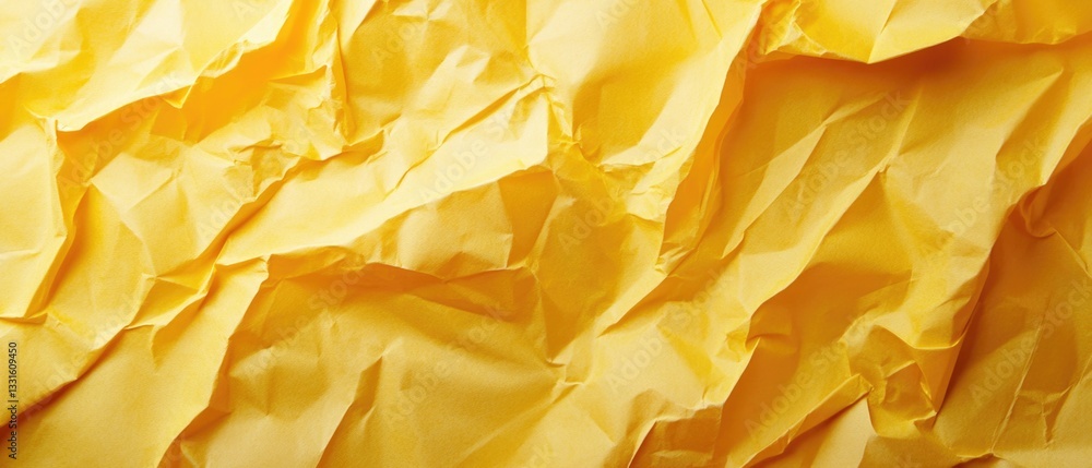 Aufkleber a close-up shot of a bright yellow sheet of paper with textured surface and slight curl